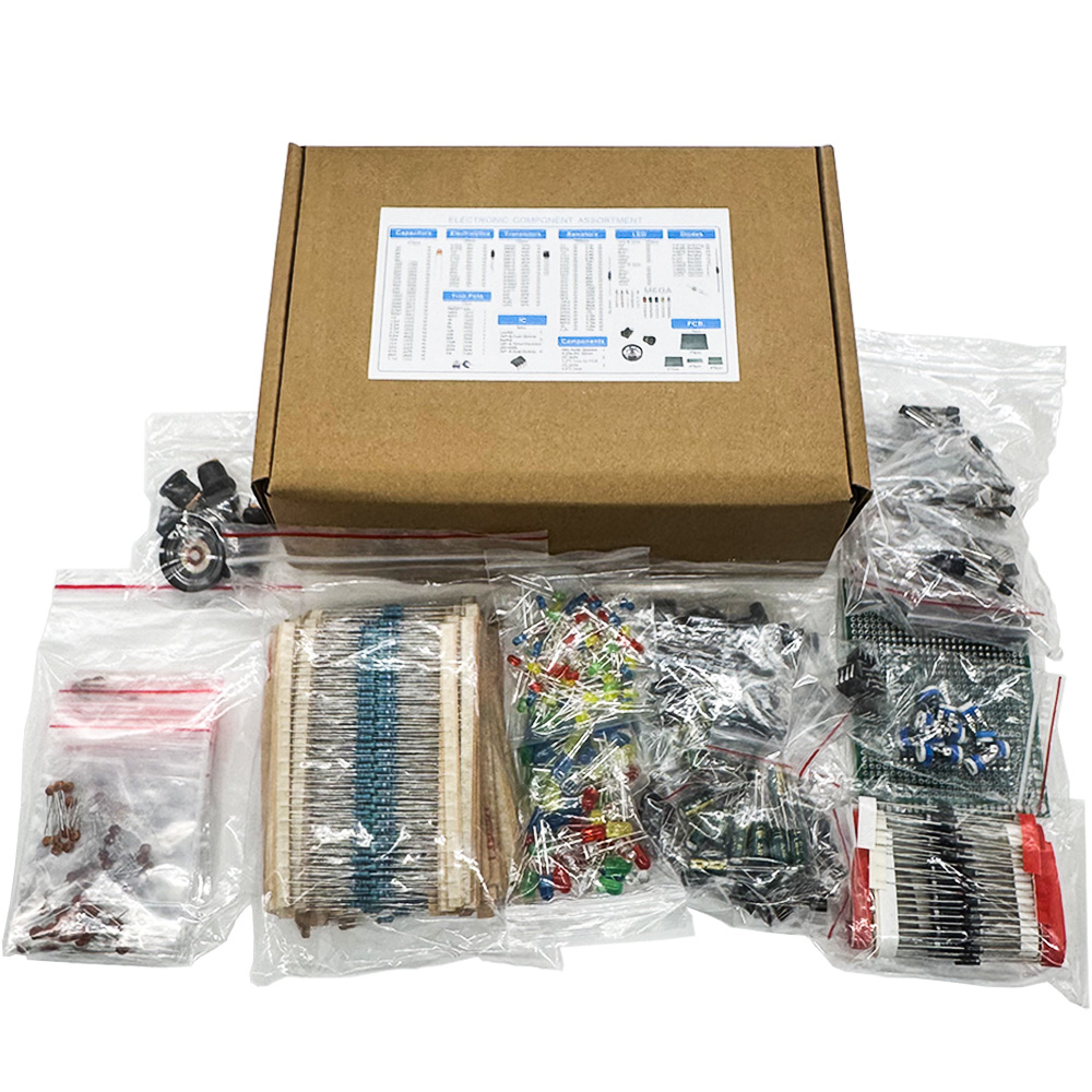 Diy Elektronik - 1900PCS Elektronik Bileşen Kiti Kondansatörler, Dirençler,
