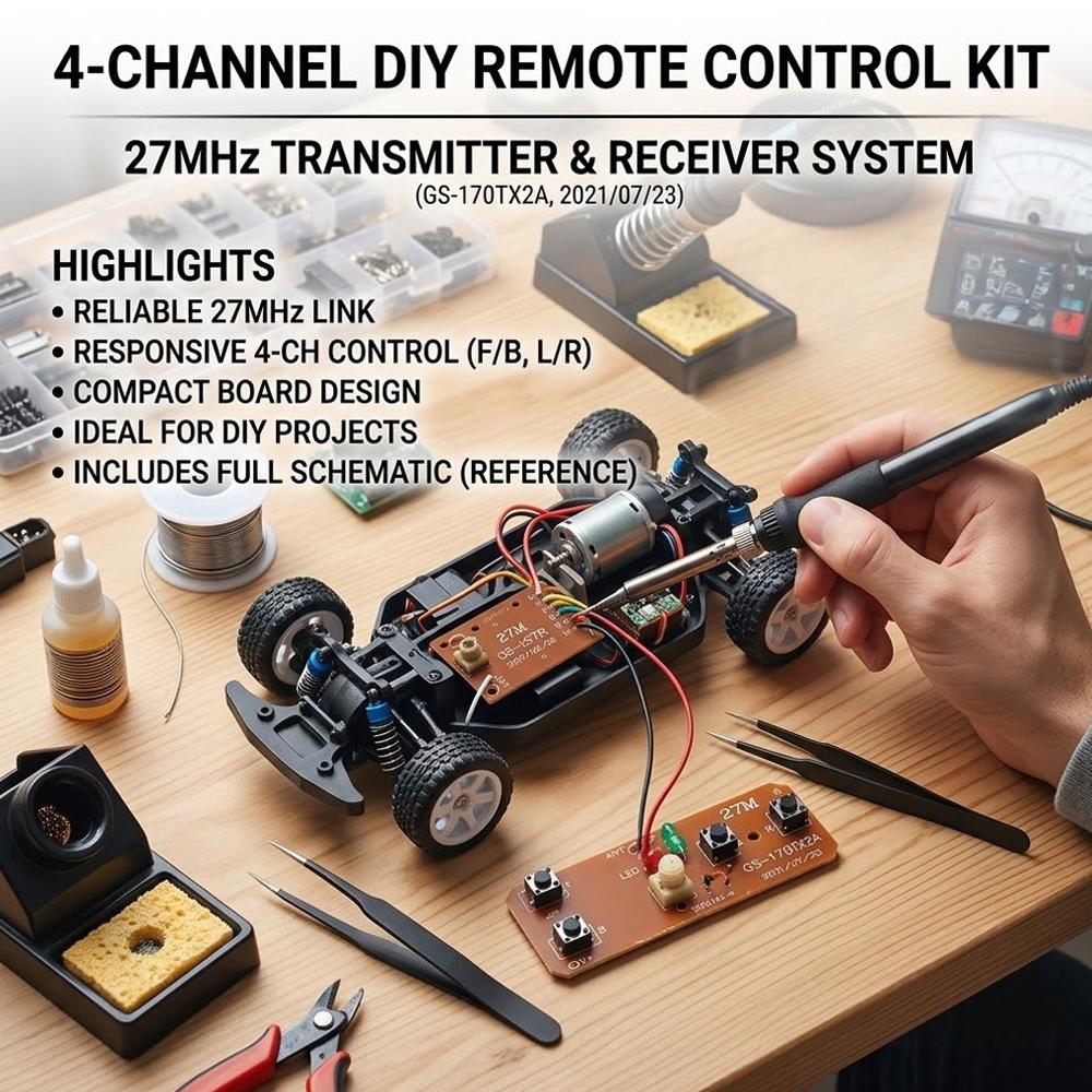 27MHz Uzaktan Kumanda Kiti 4CH - Diy Electronic Modules incelemesi ve fiyatı